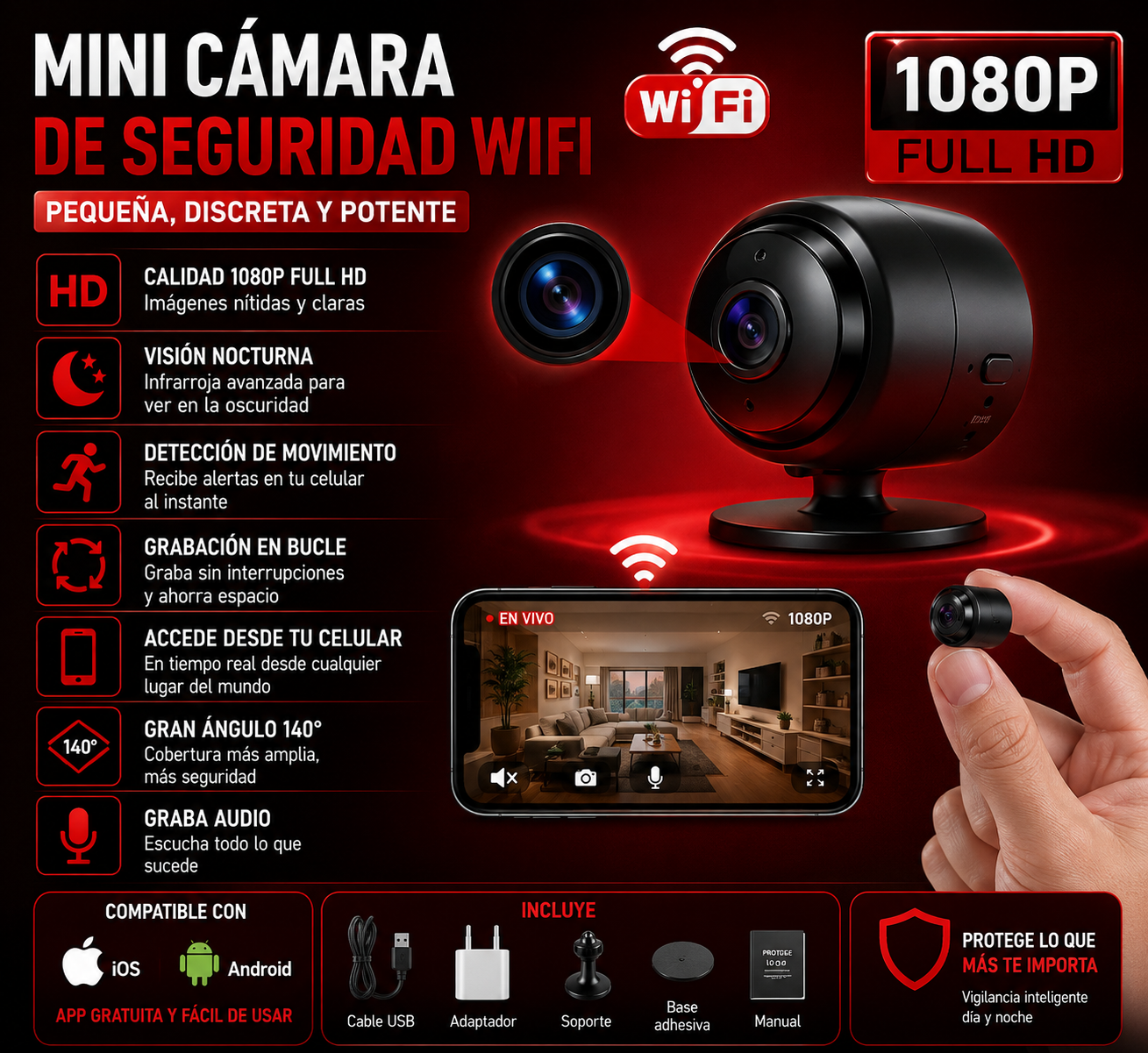 Mini Cámara Wifi HD
