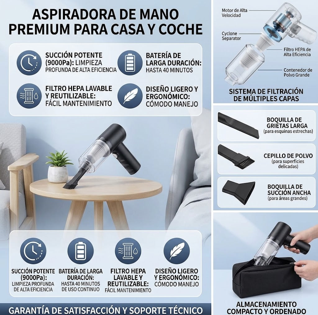 Aspiradora para auto portatil profesional