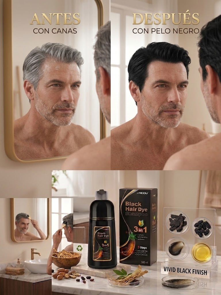 Shampoo Tinte Negro para canas