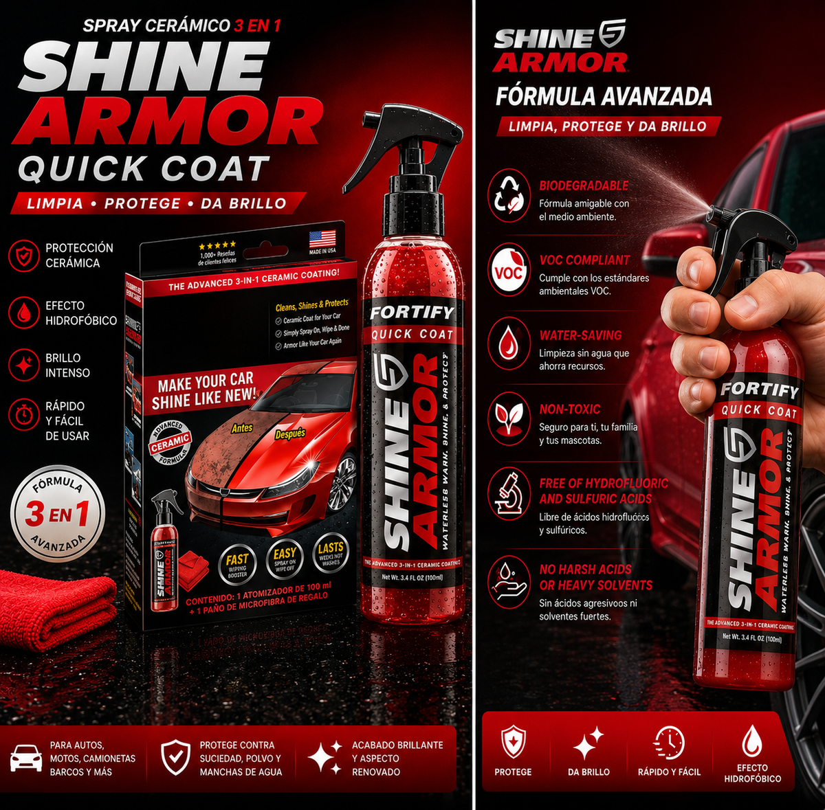 Spray cerámico rejuvenecedor para auto